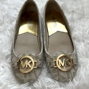 Michael kors Fulton flats in white logo print - size 6
